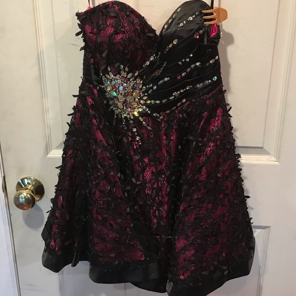 Size medium black strapless cocktail dress